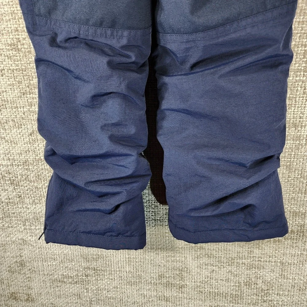 Lands' End Squall Snow Pants Bibs Youth 5 Navy Blue Reinforced Iron Knees & Seat